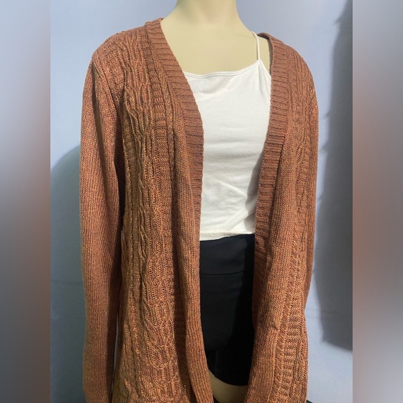 Karen Scott Women's Tan Cable Knit Cardigan Sweater - Picture 3 of 12